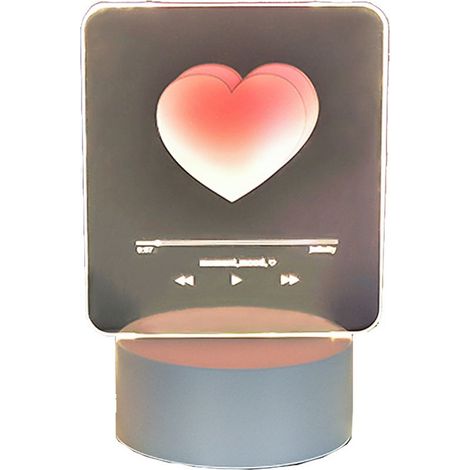 Lampe de nuit 3D décorative LED éco avec USB, cœur en acrylique, 1 pièce, lumière douce, pour salon, bureau, chambre (1/3)