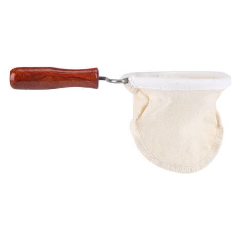 Handmade Flannel Reusable Coffee Filter with Wooden Handle (Small) (1/5)