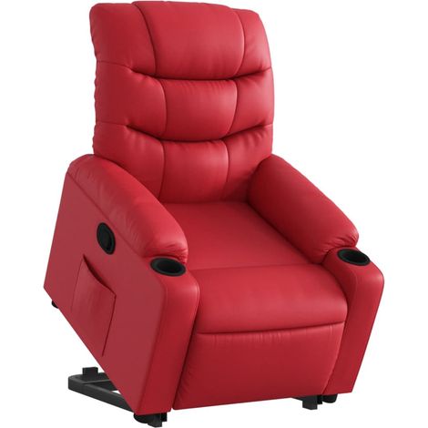 Poltrona Alzapersona Reclinabile Rosso in Similpelle vidaXL (1/5)