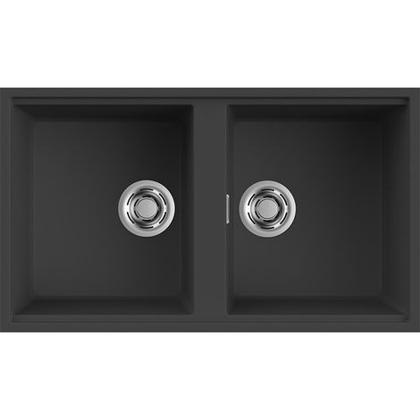 Lavello Elleci Incasso 2 vasche 83,6x48,8 Best 450 Sottotop Granitek Antracite LGB45059BSO (1/3)