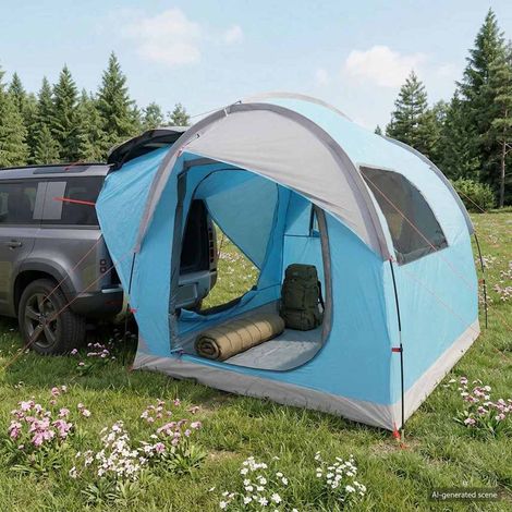 vidaXL Tenda da auto Blu 239 x 210 x 210 cm Poliestere e Acciaio (1/5)