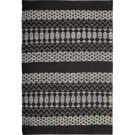 Teppich SOKUN Schwarz 140 x 200 cm Echtleder