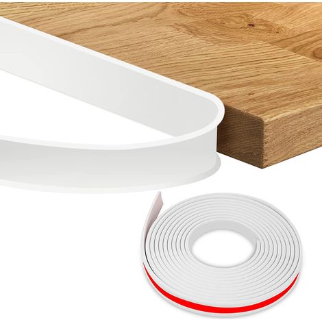 Bande de chant autocollante en U pour meubles, blanche, 5 m × 12 mm Fabriquée en matériau souple - Protection de chant pliable - Con (1/4)