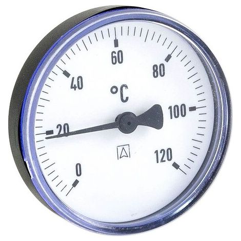 AFRISO Bimetall-Thermometer - Gehäuse ABS-Kunststoff schwarz (Ø 63 mm), 1/2'' x 40 mm, Skala 0-120 °C, SCHWARZ (1/2)
