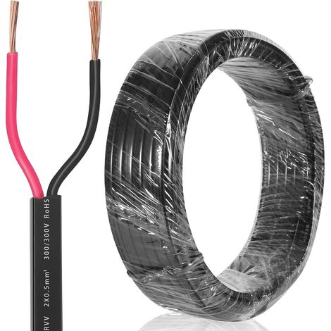 Câble remorque de Voiture 2 Fils 5M, Câble Plat 2 Fils pour remorque,Cable Feux remorque 2 Broches,Câble de véhicule 2 x 0,5 mm² (1/5)