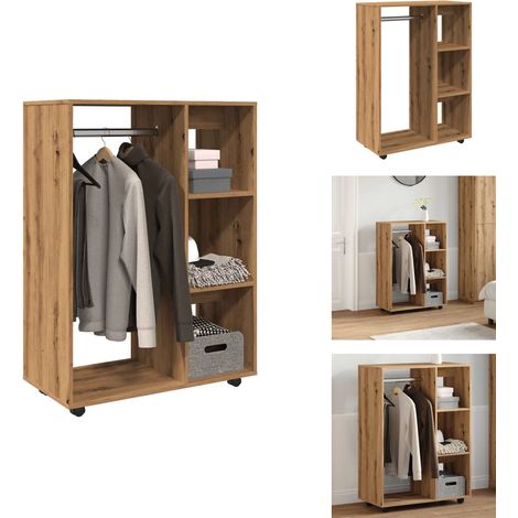 Kleiderständer Artisan-Eiche 80x40x110 cm Holzwerkstoff - Kleiderständer - Garderobe - Garderobenständer - Kleiderschrank Offen (1/5)