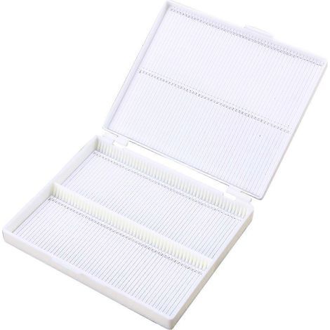 Boîte à lames pour microscope, boîte à tranches biologiques, cassette de découpe en plastique pour pathologie biologique (blanche)-White (1/2)