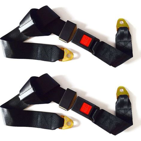 Lot de 2 ceintures de sécurité universelles réglables 2 points de harnais de sécurité réglables ceinture de sécurité simple double - Thsinde--