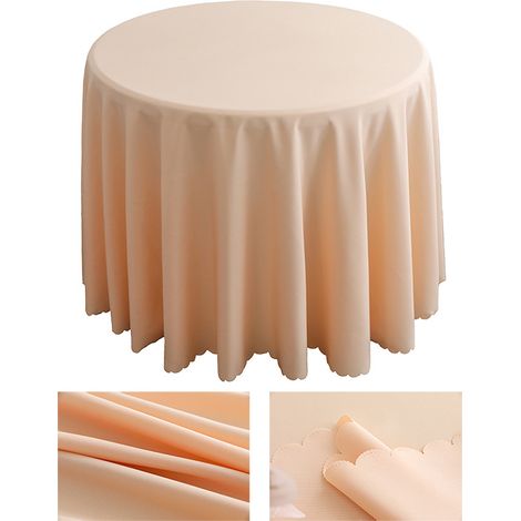 Nappe ronde en polyester, lavable en machine - Champagne clair - 200 cm (1/5)