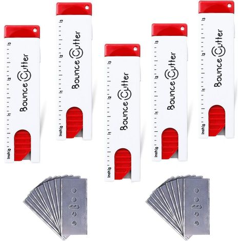 Sicherheits-Cuttermesser 5er-Set mit 20 Ersatzklingen, 18mm, auto. Rückzug