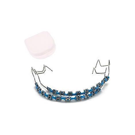 1 Paar bunte Zahnspangen-Brackets für temporäre Zähne, Metalldrähte, Brackets, kieferorthopädische Ligaturen aus Titan (blau)
