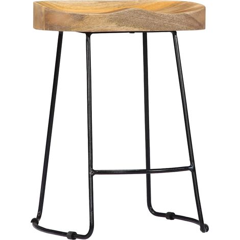 Maison Exclusive - Tabourets de bar Gavin lot de 2 bois de manguier solide (1/5)