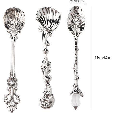 Cuillère à café vintage, cuillère à dessert rétro, ustensile de table ancien pour cuisine (1/5)