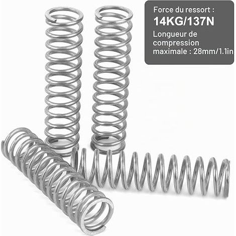 Ressort de Compression 80mm Ressorts Compression en Acier Inoxydable Diamètre du Fil 2,4mm Diamètre Extérieur 20mm Force du ressort 14KG (1/4)