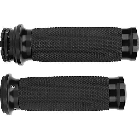 Universelle Motorrad-Lenkergriffe 25 mm, Aluminium und rutschfester Gummi, schwarzes Paar, ergonomischer Lenkergriff. (1/5)