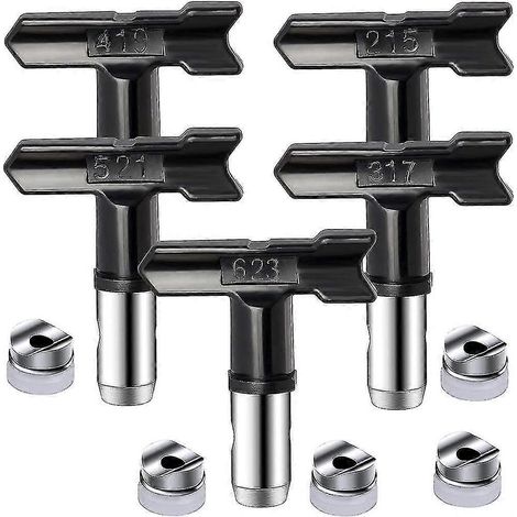 Lot de 5 embouts de buse pour pistolet à peinture sans air - 215, 317, 419, 521, 623 (1/5)