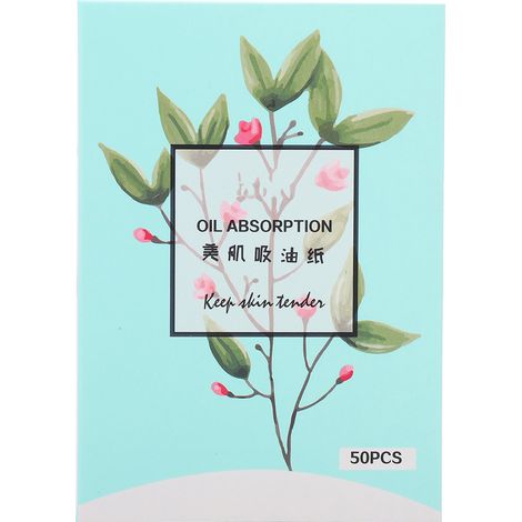 Lot de 50 feuilles absorbantes double face pour visage, papier matifiant vert anti-brillance (1/5)