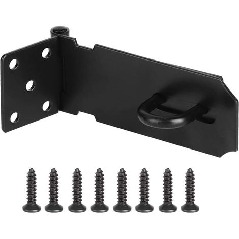Acier inoxydable Serrure De Porte Hasp Cadenas Fermoir De Porte Loquet De Sécurité À Domicile Fenêtre Matériel Accessoires Noir Finition Verrou De Verrouillage (1/5)