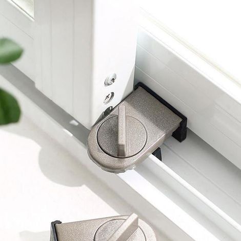 Verrou coulissant en aluminium pour porte et fenêtre, sécurité anti-pincement, anti-vol, anti-chute, serrure de protection, 1 pièce (1/5)