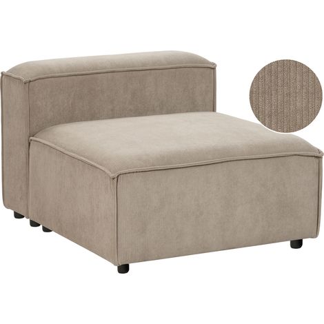 Sillón modular moderno tapizado sección 1 plaza elemento modular de sofá asiento patas negras pana marrón claro Ardal (1/5)