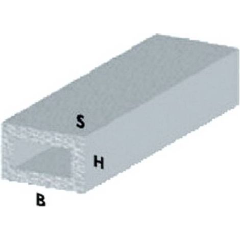 5 x PROFILO ARGENTO H.100 CM TUBO RETTANG. 30X15X1 MM