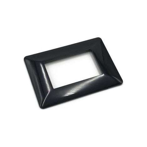 Placca Nera 3 posti Compatibile con Bticino Matix