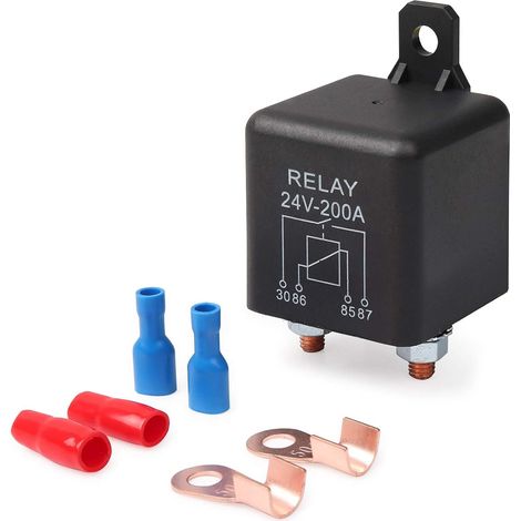 Relais 24V 200A 4 Pin avec 2 Pin Empreinte + 2 Terminal, Coupleur Separateur Batterie pour Car Truck Motor Automotive Boat Car Starter Heavy Duty de Split Charge ZL180 (1/5)