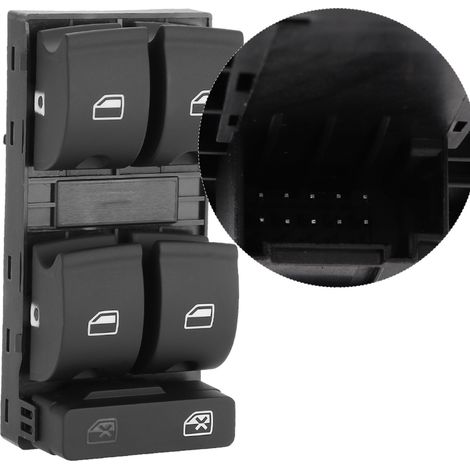 Hauptschalter für elektrische Fensterheber 8ED959851, kompatibel mit Audi A4/S4 B6 B7 RS4 und Seat Exeo, Fensterheberschalter, Originalteil (1/5)