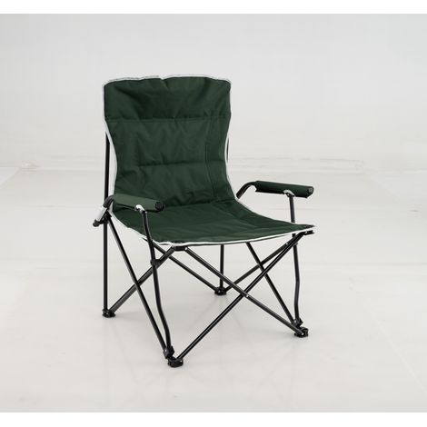 Chaise de Camping Pliable avec Parasol Réglable, Sac de Transport Portable, Siège et Dossier Rembourrés, Auvent Pare-soleil, 62 x 65 x 96 cm