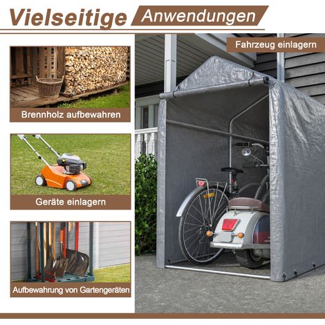 Abri vélo 100x187x160cm, garage extérieur imperméable avec cadre en acier & protection UV – Pour vélo, moto, scooter, outils de jardin (1/5)