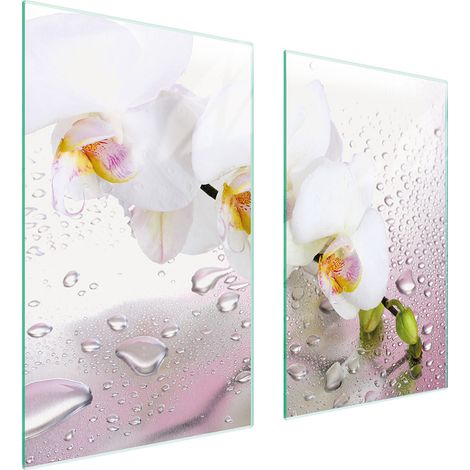 PIASTRA PROTETTIVA IN VETRO PER STUFA 75x52 ORCHIDEA (1/5)