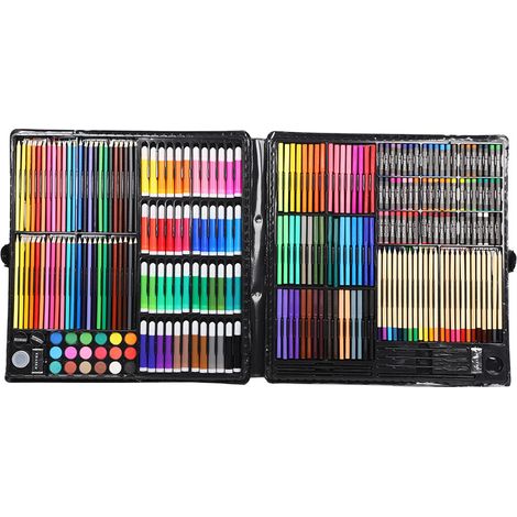 258Pcs Coffret Artistique Enfant Stylo Aquarelle Crayon Couleur Crayon de Couleur Peinture Poudre Dessin Éveil Artistique Cadeau (1/5)