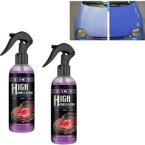Spray De Revêtement Automobile - Protection Hydrophobe Céramique - Pour Pièces En Plastique Et Carrosserie - 100 ml × 2 (1/4)