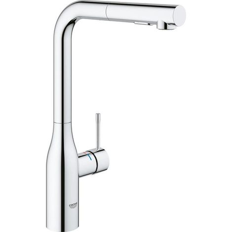 Mitigeur de lavabo 30270000 – Douchette extractible 2 jets – Bec haut en chrome – Système de montage rapide GROHE QuickFix