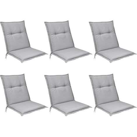 6er Set Niedriglehner Auflagen Base NL, 100x50cm, Grau
