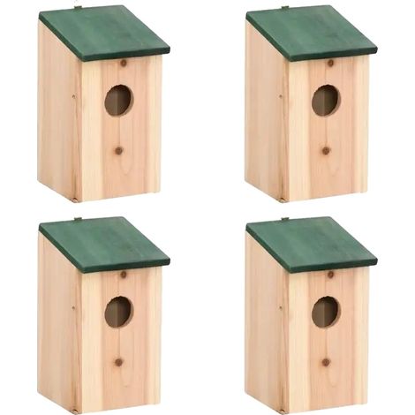 Casitas para pájaros de madera, diseño resistente, para uso exterior, color beige. (1/2)