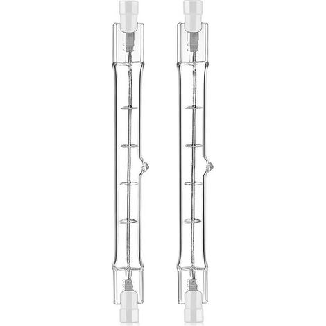 500W tube R7s 118mm halogène Dimmable Blanc Chaud 2800K ampoule crayon r7s linéaire 11000lm AC 200-240V pour l’éclairage de maison, travail, sécurité (1/5)