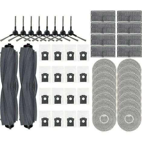 Lot de 50 pièces pour aspirateurs Dreame L10s Pro Ultra Heat RLL82CE, X30 Ultra et S10 Pro Ultra : brosse principale, filtre, chiffon et sac à poussière. (1/5)