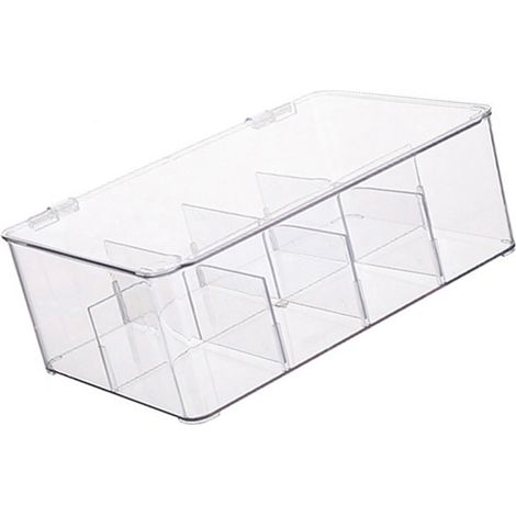 Organisateur à café, épices, sachets de thé et chaussettes en PET avec compartiments amovibles et transparents. (1/5)