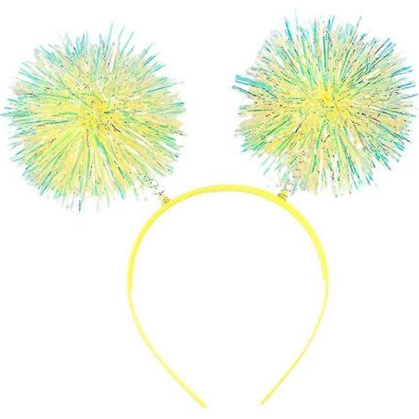 Bandeau à guirlandes et boules rebondissantes pour filles et femmes, diffusion en direct-Yellow (1/5)