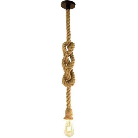 Lustre Corde Suspension Industrielle Corde Luminaire Corde Lustre Industriel Corde de Chanvre Luminaire Plafonnier 100CM (1/5)