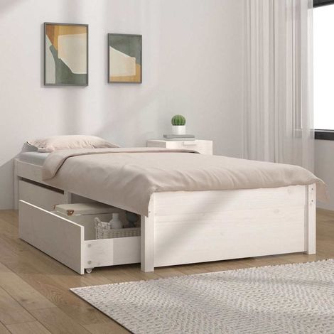 Estructura de cama con cajones blanco 75x190 cm (1/5)