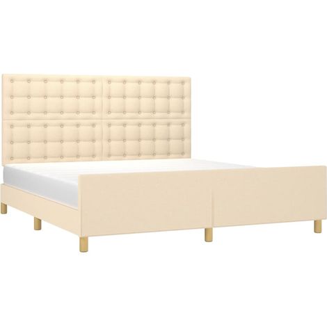 vidaXL Giroletto senza Materasso Crema 160x200 cm in Tessuto (1/5)