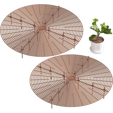 Protège-pots de fleurs, lot de 2, grande taille, maille ajustable avec support profond, couvercles pour pots de fleurs, empêchent les chats de griffer.