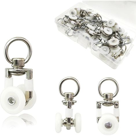 Accessoires pour rails de rideaux universels : poulies, crochets, rails droits, rails courbes, roulettes de guidage, boucles, matériaux auxiliaires (20 pièces). (1/5)