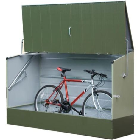 Abri à vélos en métal 1750L vert – Acier galvanisé 0,5mm – Panneaux résistants à la corrosion – Fermeture avec cadenas – Trimetals