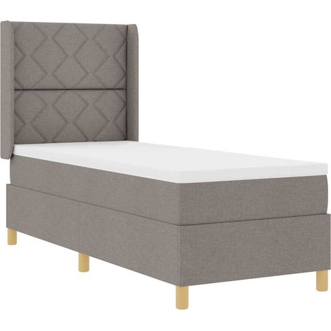 Maison Exclusive - Boxspringbett mit LED-Lichtleisten Taupe 80 x