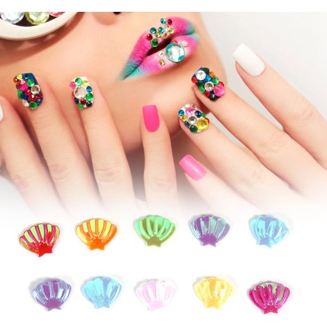 60 g de stickers pailletés arc-en-ciel pour nail art et beauté, décorations de mariage, confettis pour fête d'anniversaire, petits coquillages (1/4)