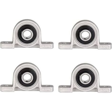 4 pièces de blocs de roulements à billes de 10 mm, supports avec base en fonte, blocs « coussinet », roulements à bride auto-alignés avec alésage centré automatiquement (1/5)