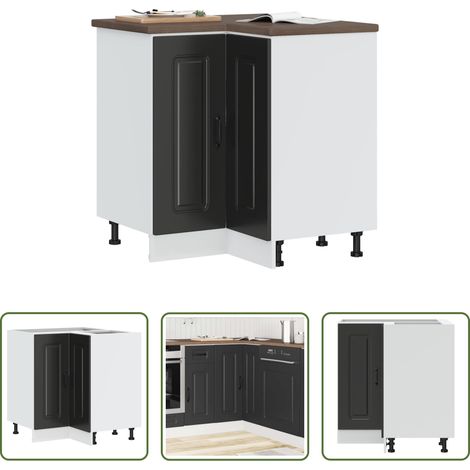 Holzwerkstoff - Küchen-Eckunterschrank Kalmar Schwarz Holzwerkstoff (1/5)